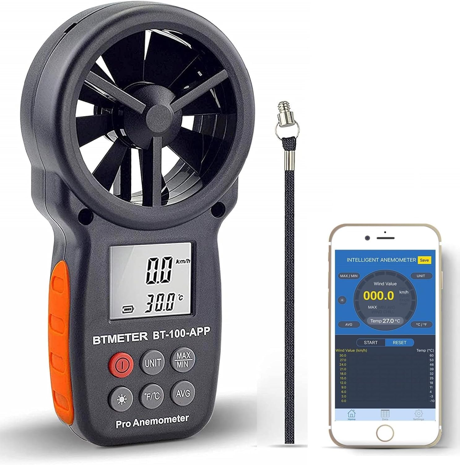 BTMETER BT-100 Wind Speed Gauge