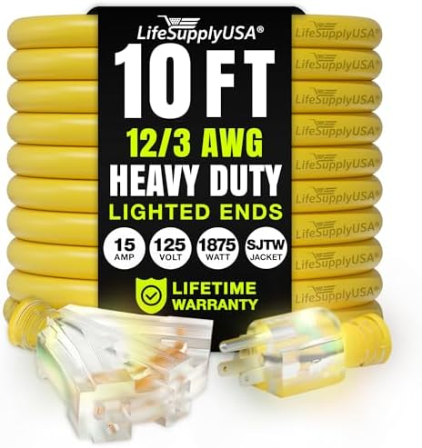10ft Heavy Duty Extension Cord (12 Gauge)